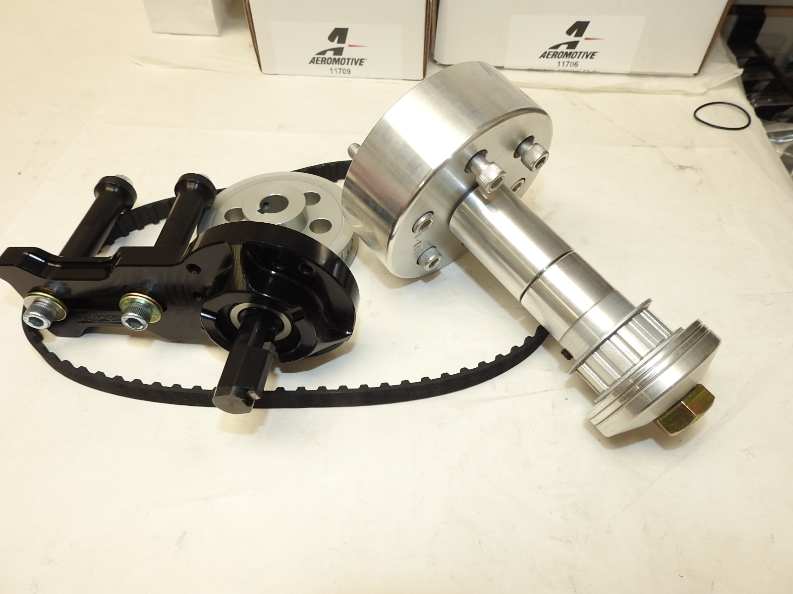 Mopar 6 bolt Fuel pump belt drive fits with motorplate